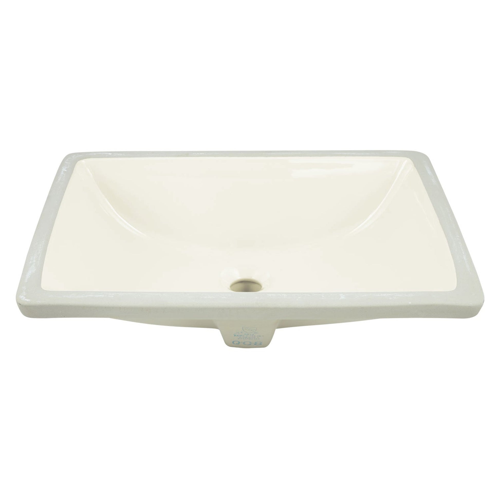 American Imaginations AI-12993 18" Biscuit Rectangular Ceramic Undermount Bathroom Sink Set