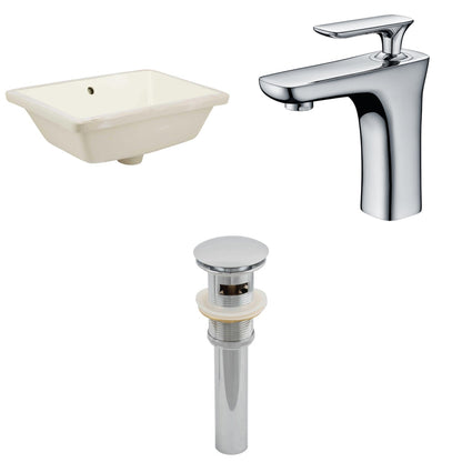 American Imaginations AI-12999 18" Biscuit Rectangular Ceramic Undermount Bathroom Sink Set
