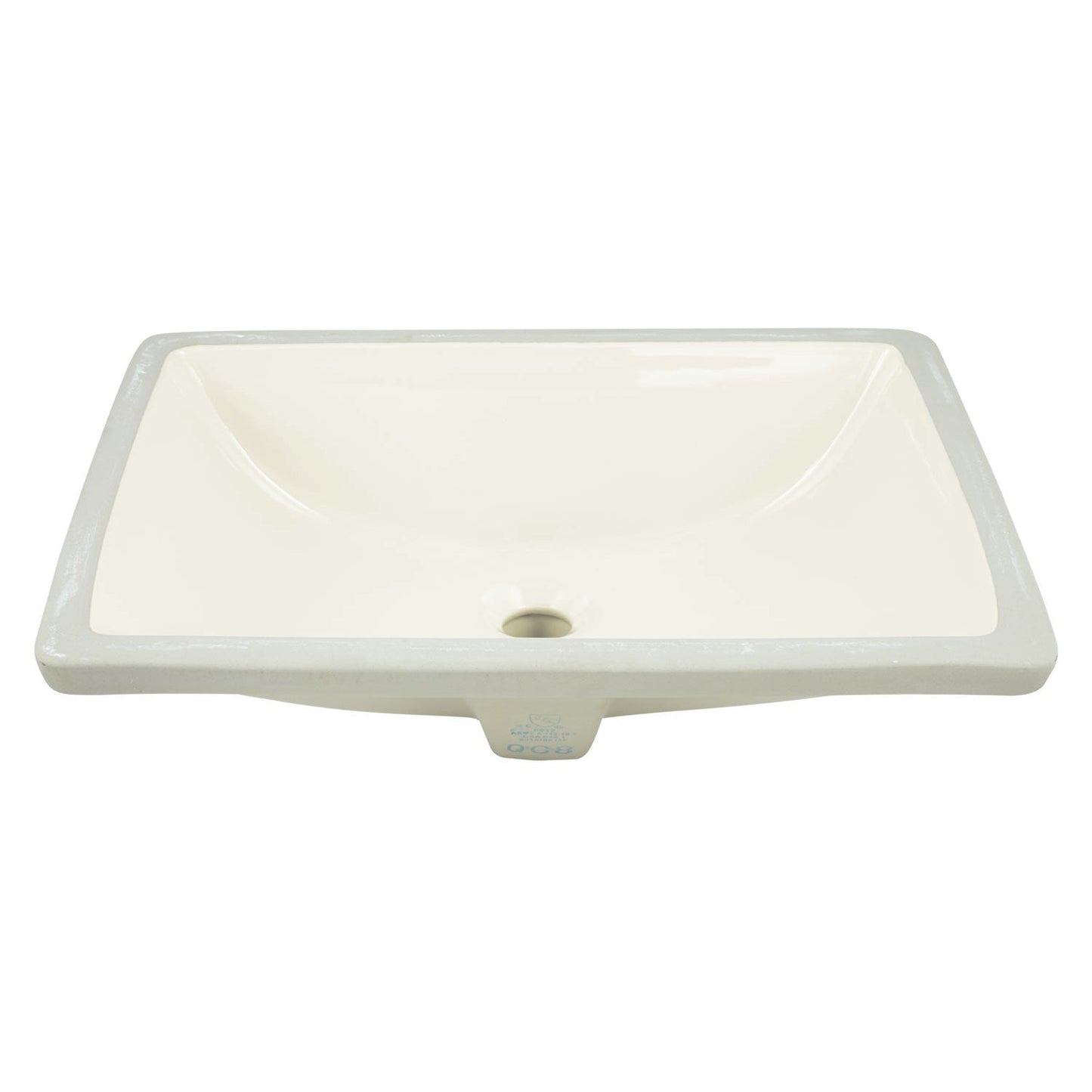 American Imaginations AI-13003 18" Biscuit Rectangular Ceramic Undermount Bathroom Sink Set