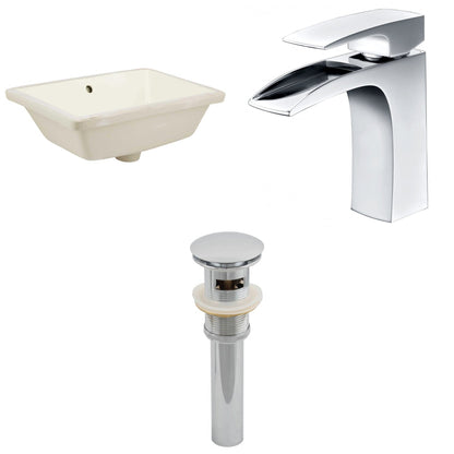 American Imaginations AI-13003 18" Biscuit Rectangular Ceramic Undermount Bathroom Sink Set
