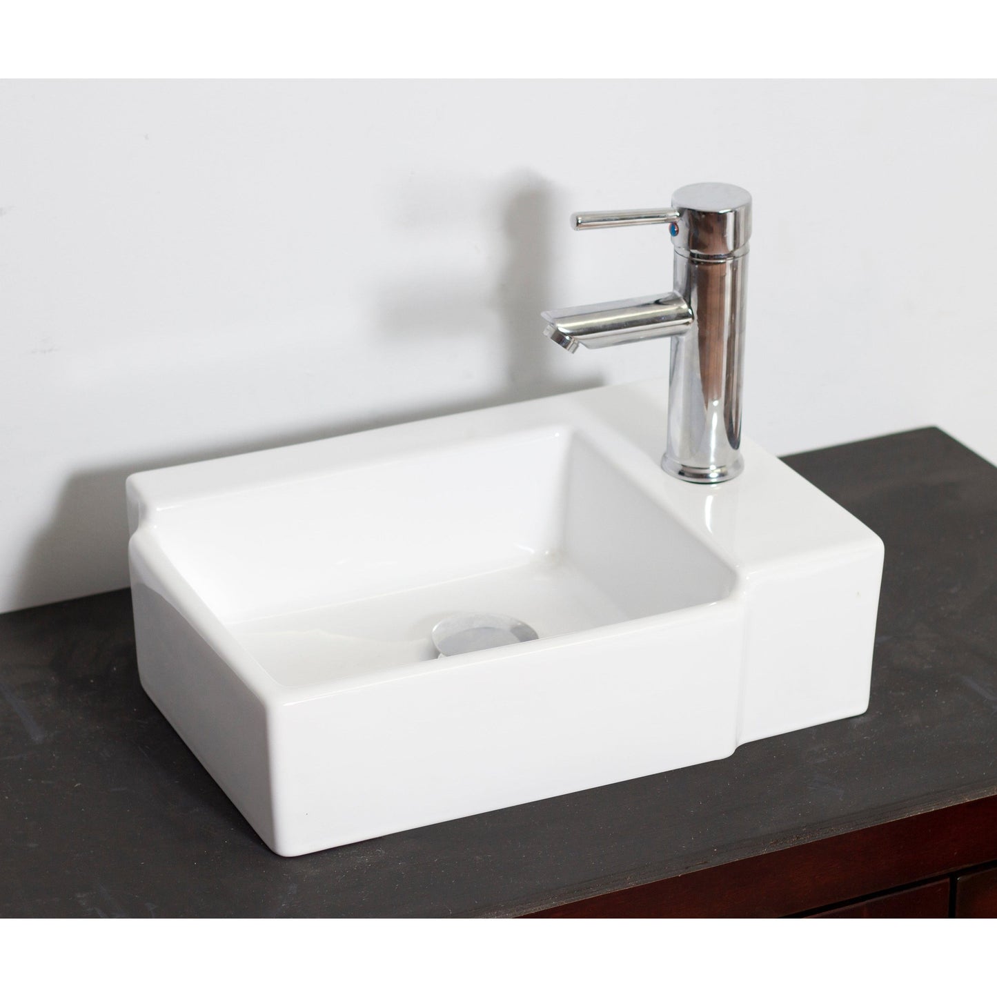 American Imaginations AI-1301 16" Rectangle Enamel Glaze White Ceramic Transitional
