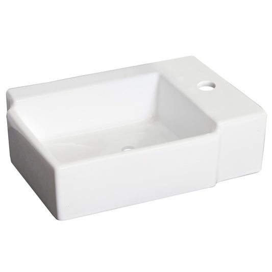 American Imaginations AI-1301 16" Rectangle Enamel Glaze White Ceramic Transitional