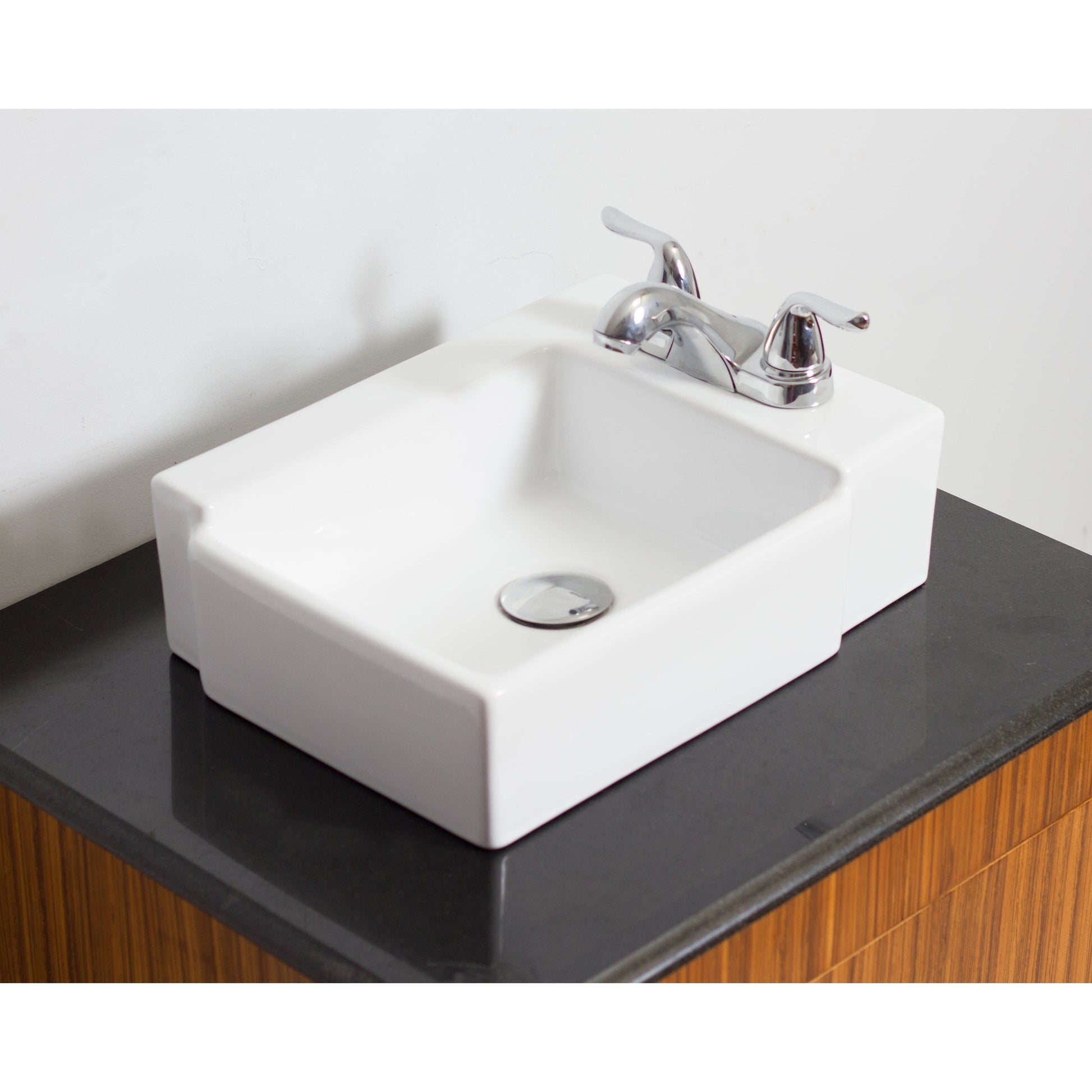 American Imaginations AI-1302 16" Rectangle Enamel Glaze White Ceramic Transitional