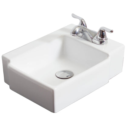 American Imaginations AI-1302 16" Rectangle Enamel Glaze White Ceramic Transitional