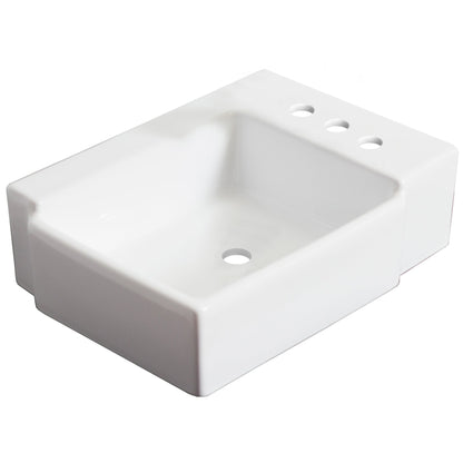 American Imaginations AI-1302 16" Rectangle Enamel Glaze White Ceramic Transitional