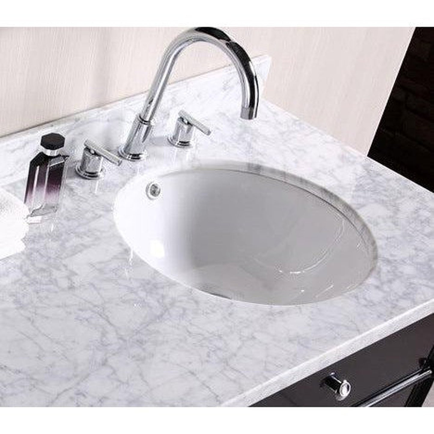 American Imaginations AI-13033 15" White Round Ceramic Undermount Bathroom Sink Set