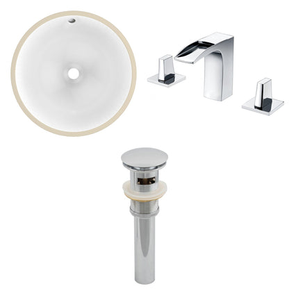 American Imaginations AI-13035 15" White Round Ceramic Undermount Bathroom Sink Set