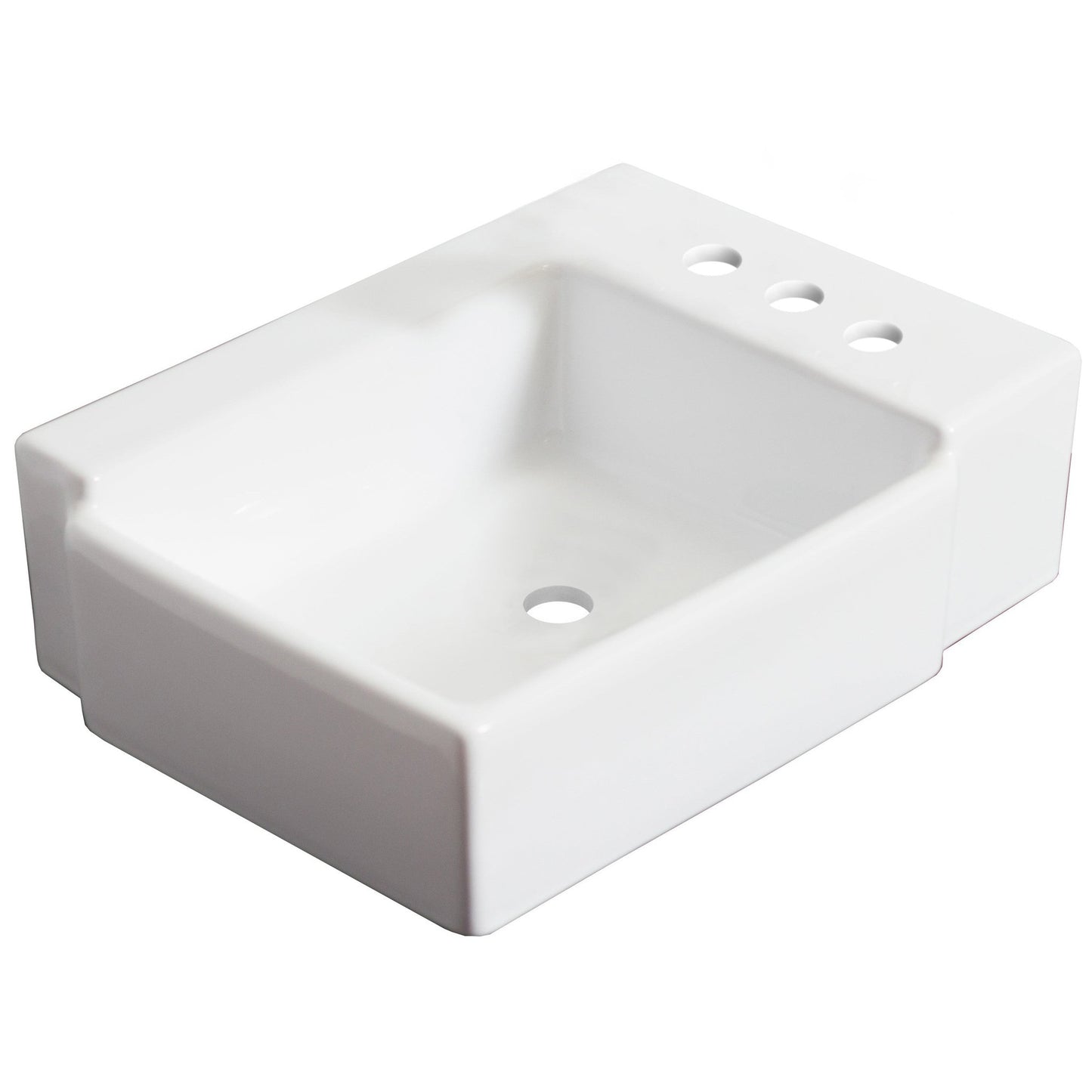 American Imaginations AI-1304 16" Rectangle Enamel Glaze White Ceramic Transitional