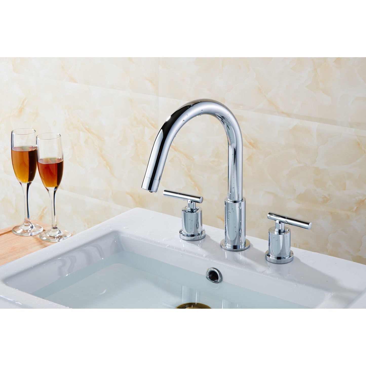 American Imaginations AI-13043 15" White Round Ceramic Undermount Bathroom Sink Set