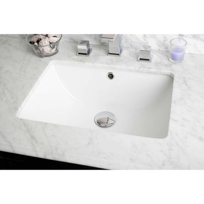 American Imaginations AI-13057 18" White Rectangular Ceramic Undermount Bathroom Sink Set