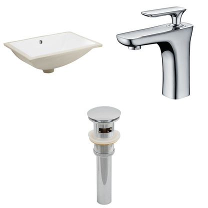American Imaginations AI-13059 18" White Rectangular Ceramic Undermount Bathroom Sink Set