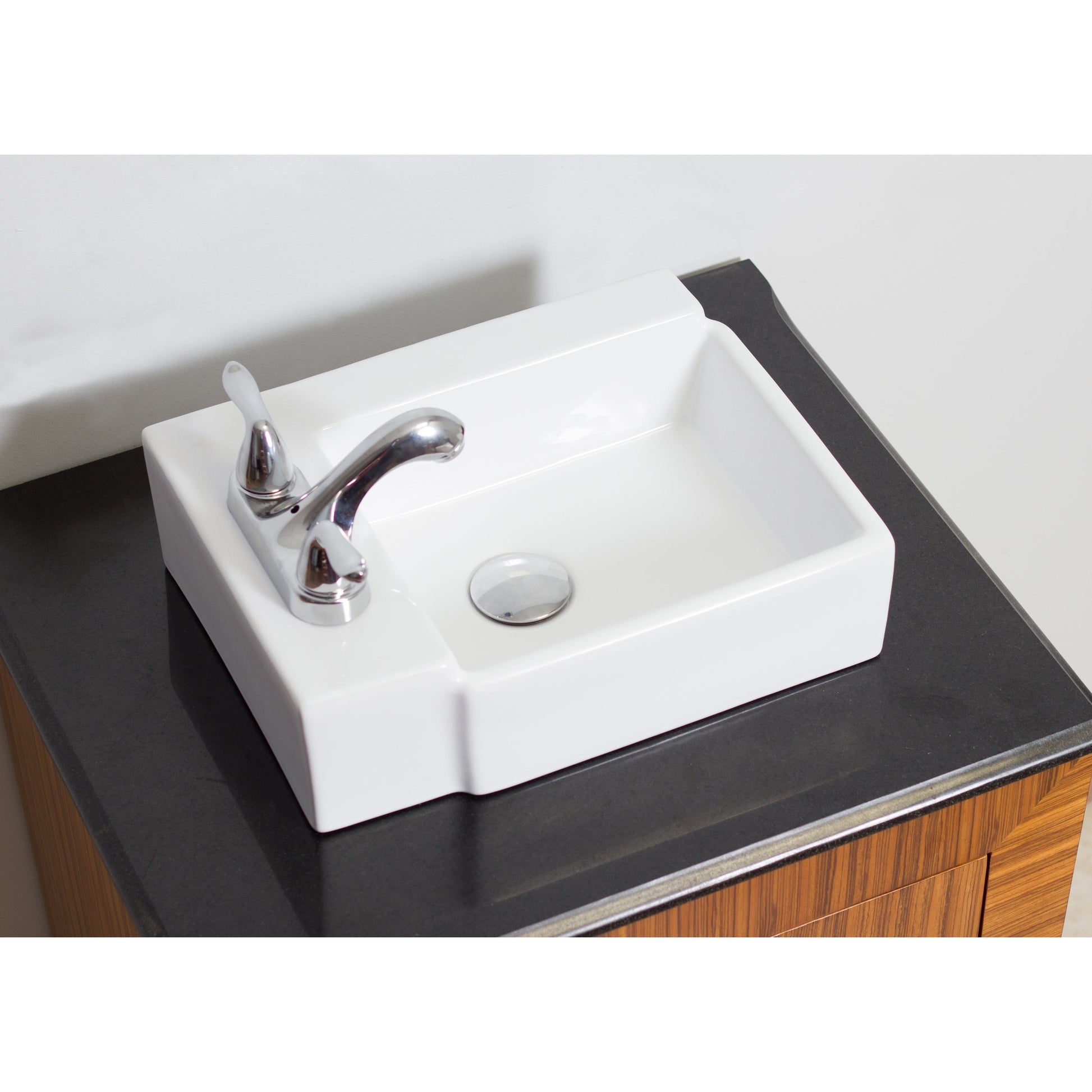 American Imaginations AI-1306 16" Rectangle Enamel Glaze White Ceramic Transitional