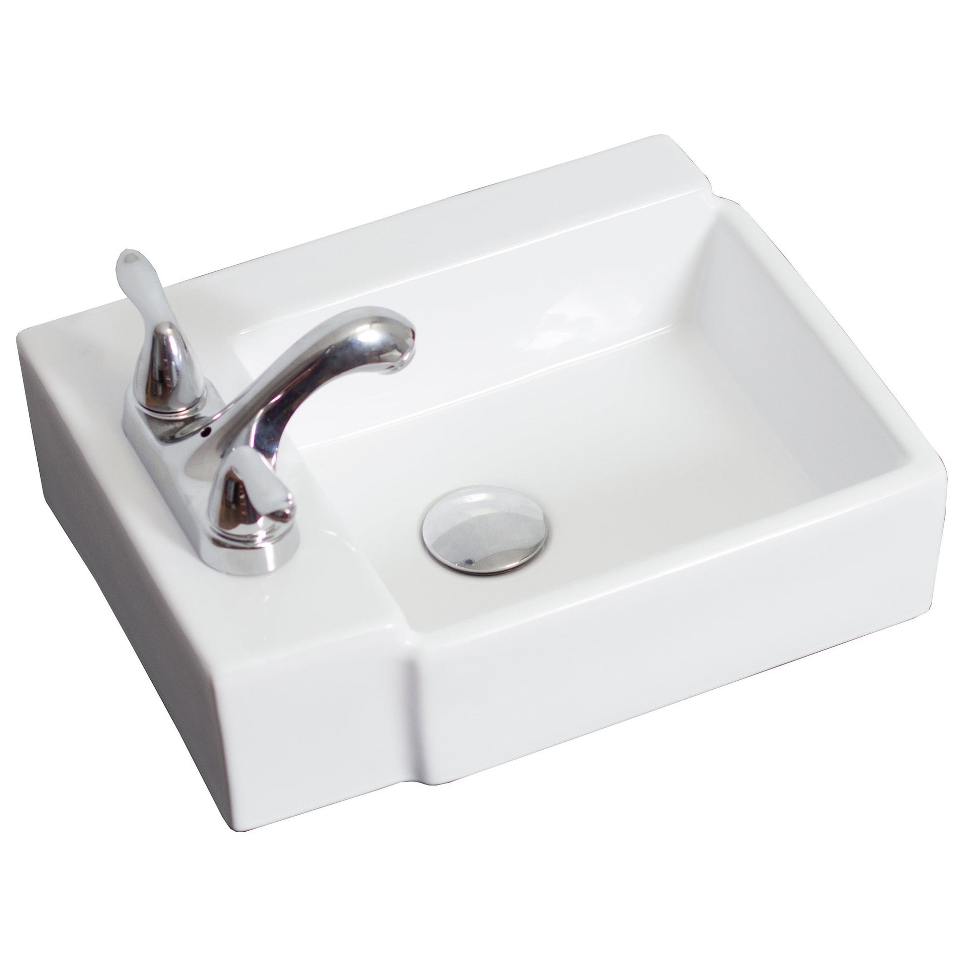 American Imaginations AI-1306 16" Rectangle Enamel Glaze White Ceramic Transitional