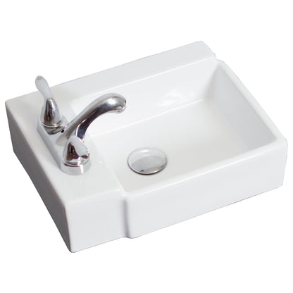 American Imaginations AI-1306 16" Rectangle Enamel Glaze White Ceramic Transitional
