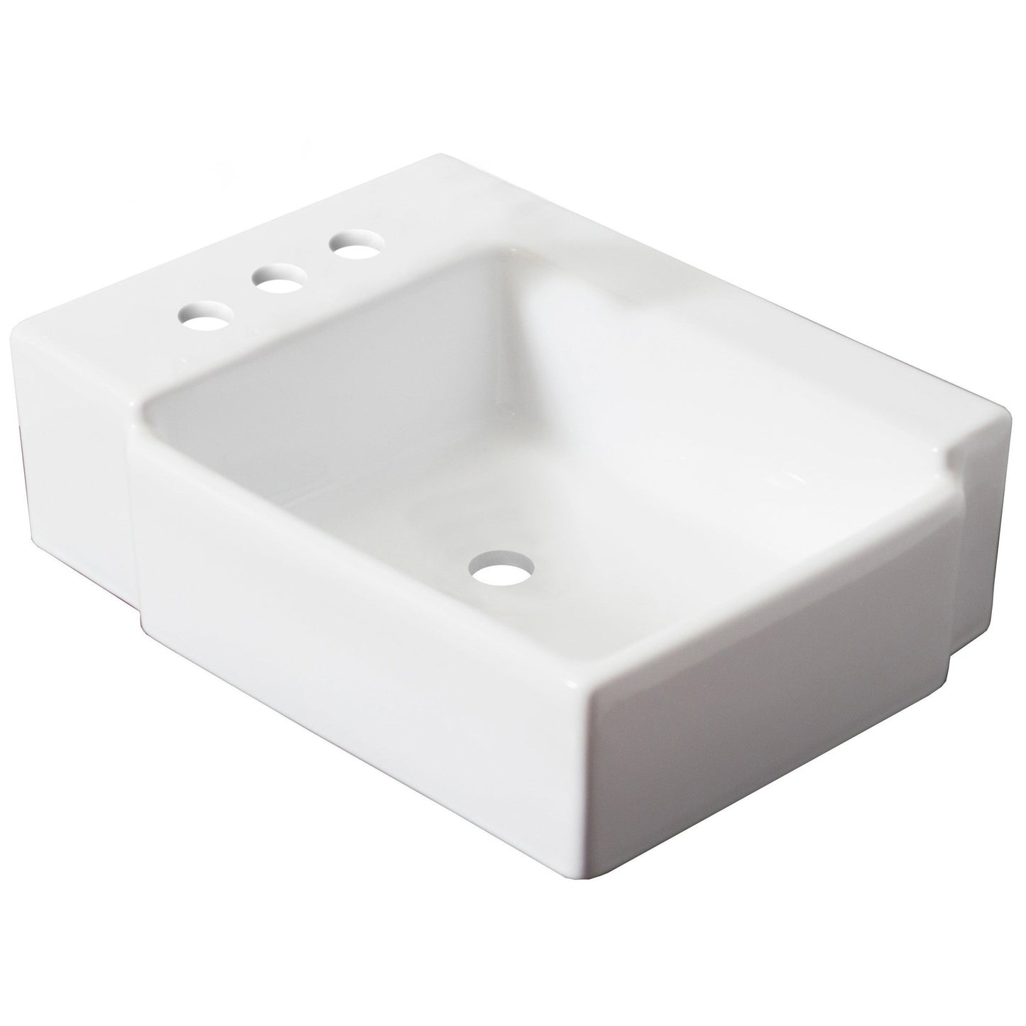 American Imaginations AI-1306 16" Rectangle Enamel Glaze White Ceramic Transitional