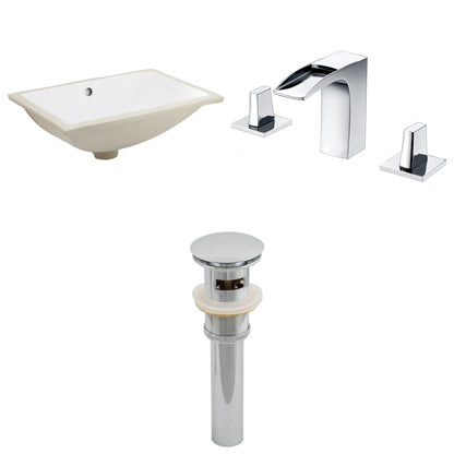 American Imaginations AI-13065 18" White Rectangular Ceramic Undermount Bathroom Sink Set
