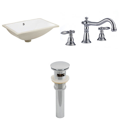 American Imaginations AI-13071 18" White Rectangular Ceramic Undermount Bathroom Sink Set
