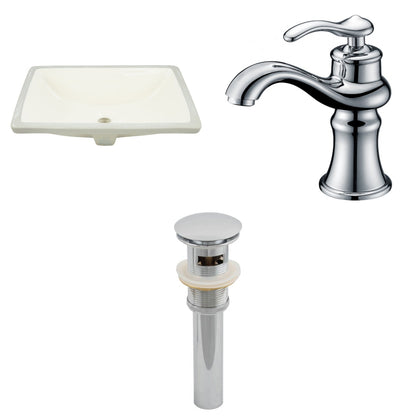 American Imaginations AI-13079 18" Biscuit Rectangular Ceramic Undermount Bathroom Sink Set