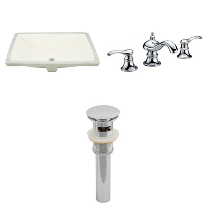 American Imaginations AI-13083 18" Biscuit Rectangular Ceramic Undermount Bathroom Sink Set