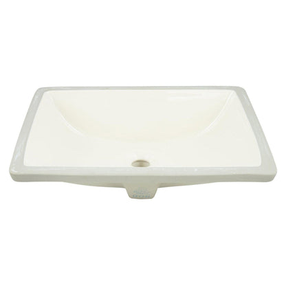 American Imaginations AI-13095 18" Biscuit Rectangular Ceramic Undermount Bathroom Sink Set