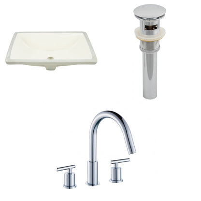 American Imaginations AI-13103 18" Biscuit Rectangular Ceramic Undermount Bathroom Sink Set