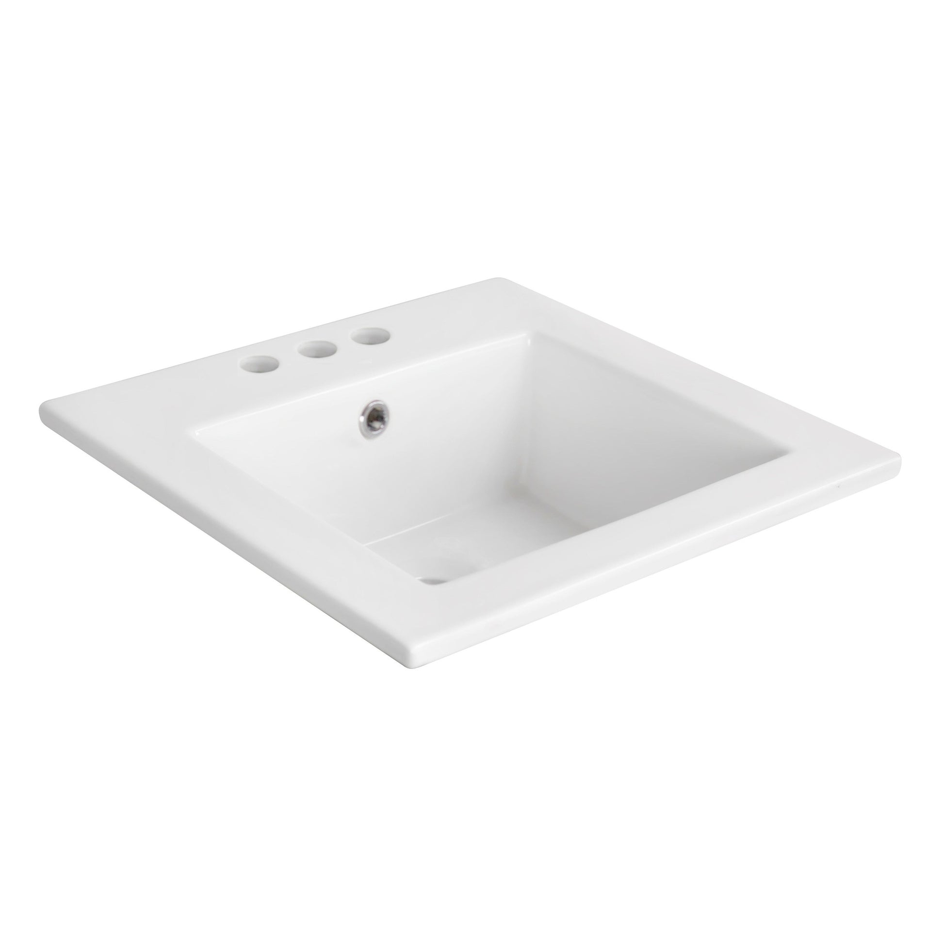 American Imaginations AI-1311 17" White Square Drop In Transitional Ceramic Top