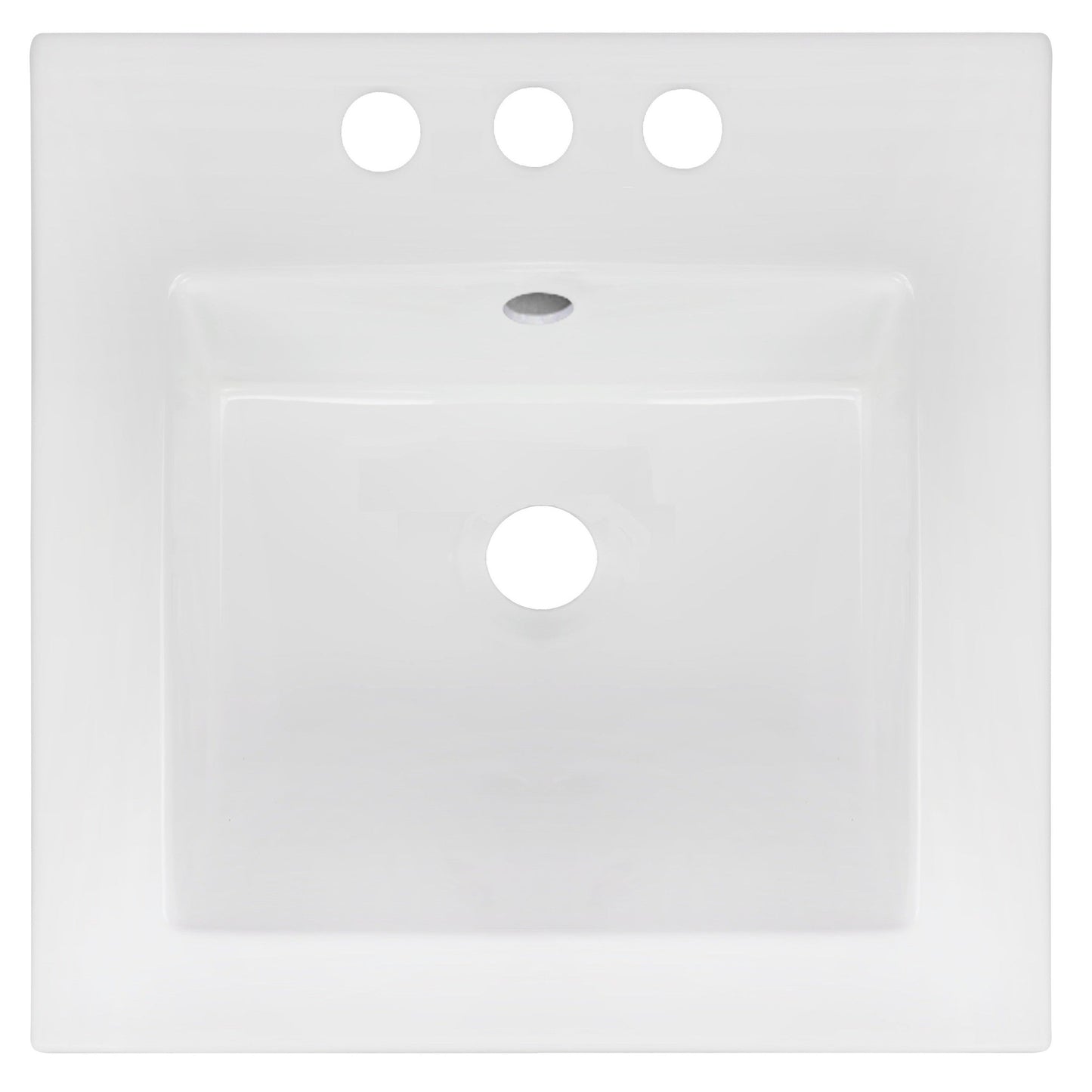 American Imaginations AI-1311 17" White Square Drop In Transitional Ceramic Top
