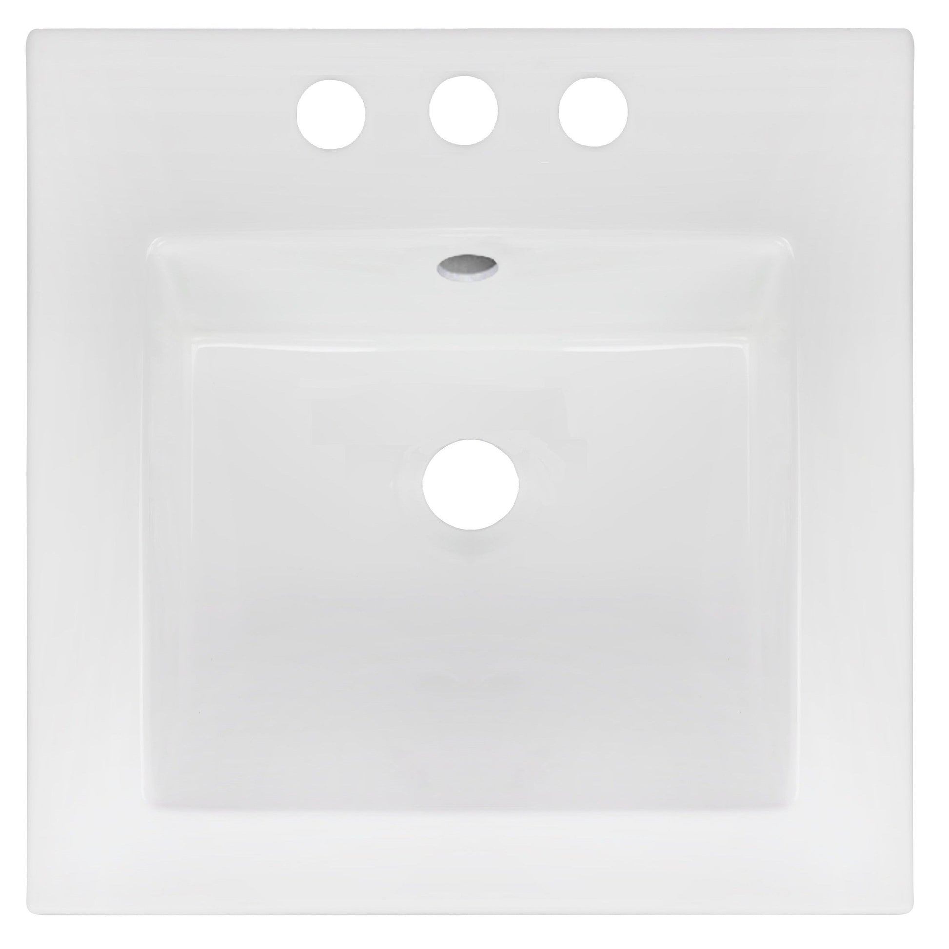 American Imaginations AI-1311 17" White Square Drop In Transitional Ceramic Top