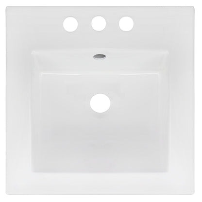American Imaginations AI-1311 17" White Square Drop In Transitional Ceramic Top