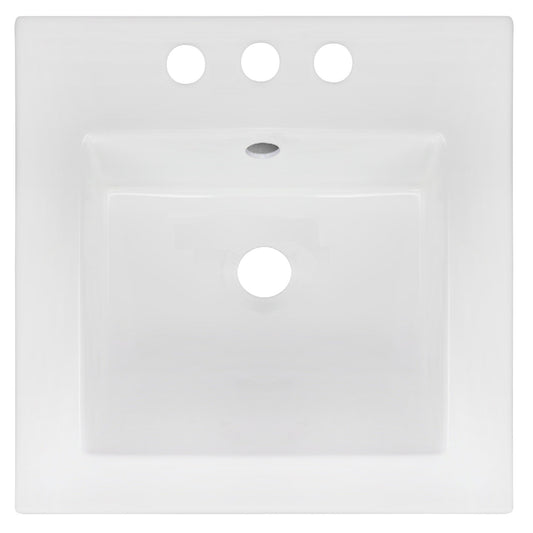 American Imaginations AI-1311 17" White Square Drop In Transitional Ceramic Top