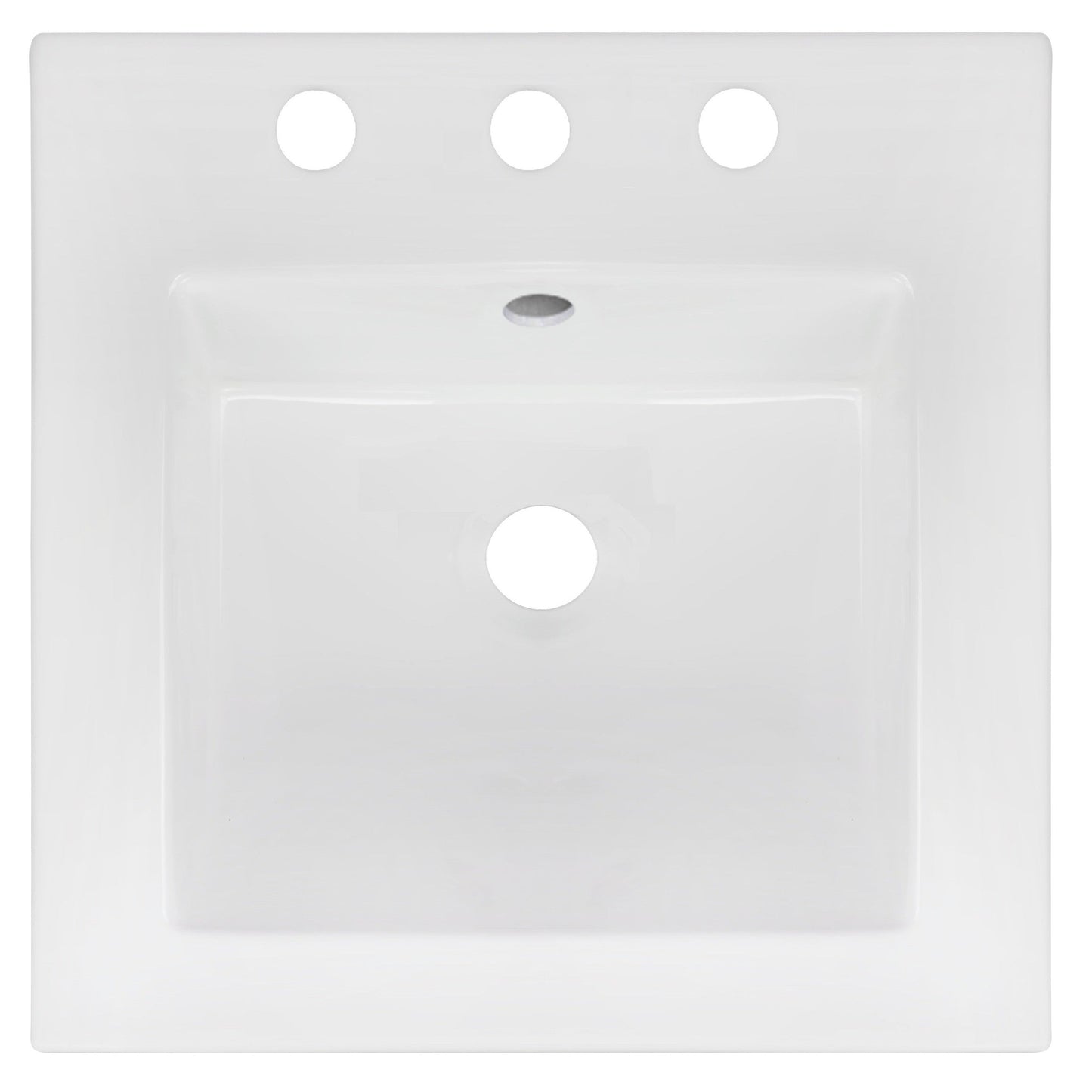 American Imaginations AI-1312 17" White Square Drop In Transitional Ceramic Top