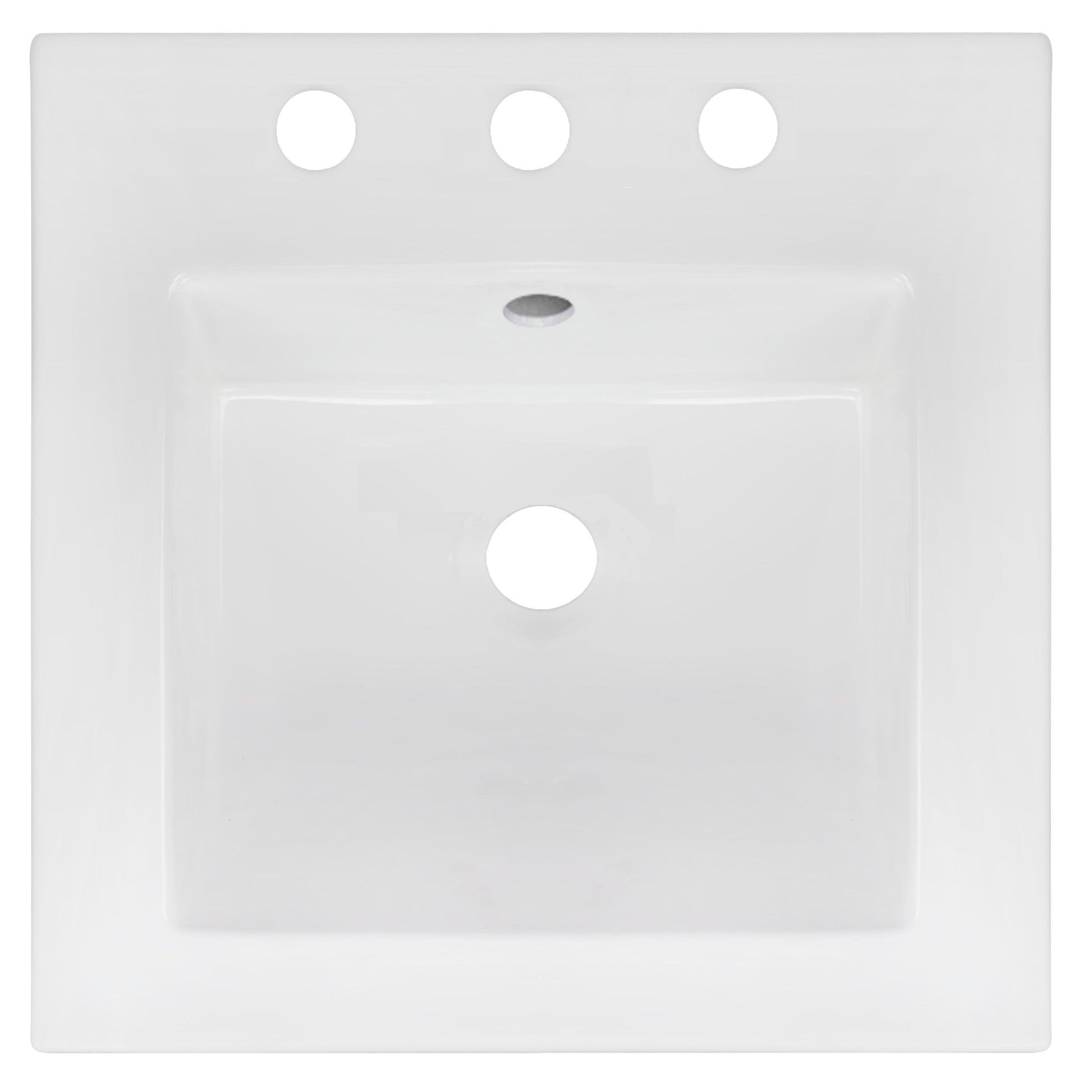 American Imaginations AI-1312 17" White Square Drop In Transitional Ceramic Top