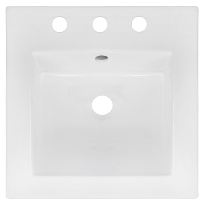 American Imaginations AI-1312 17" White Square Drop In Transitional Ceramic Top