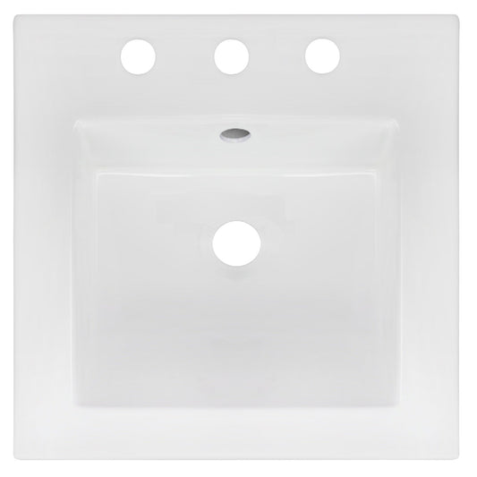 American Imaginations AI-1312 17" White Square Drop In Transitional Ceramic Top