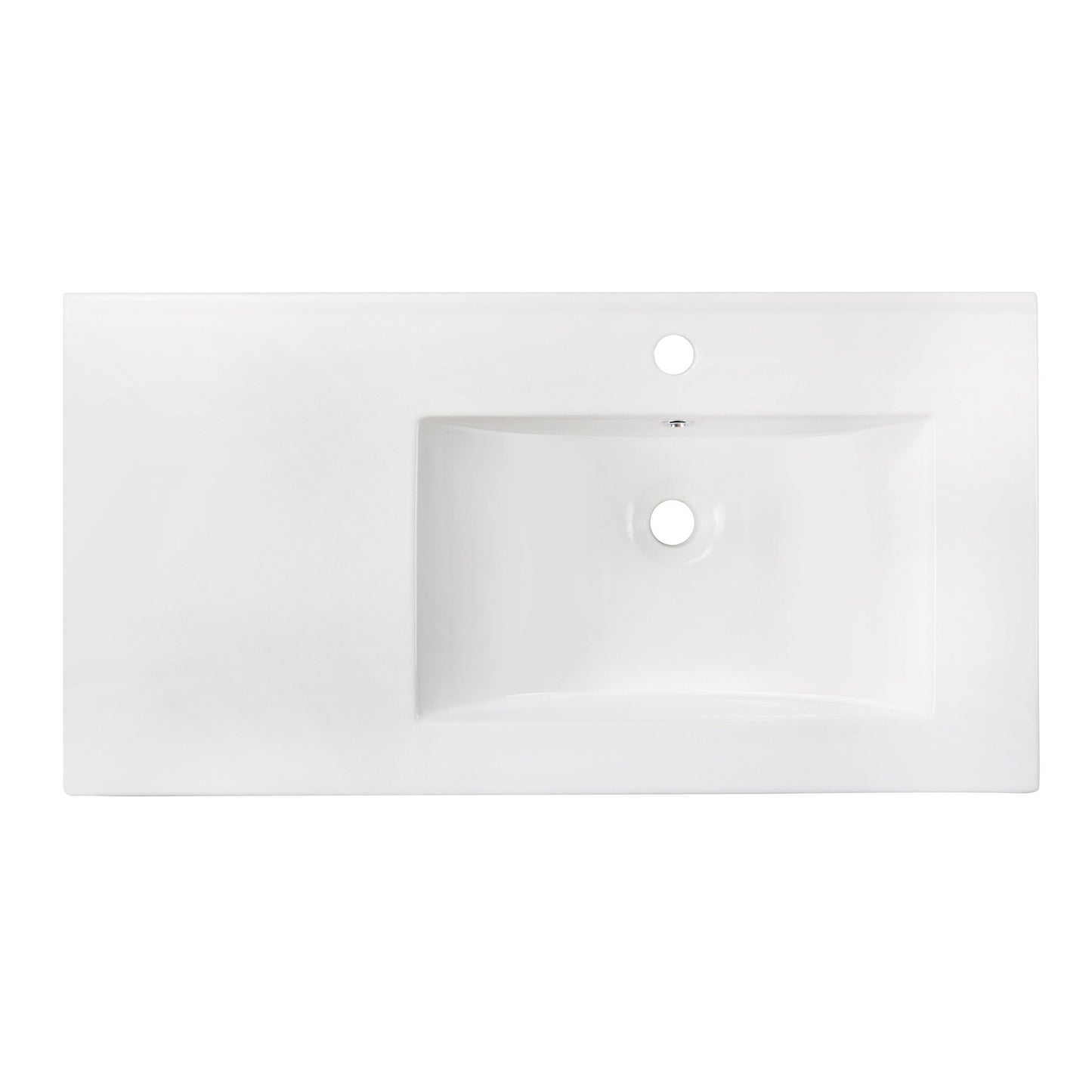American Imaginations AI-1313 36" White Rectangular Drop In Transitional Ceramic Top