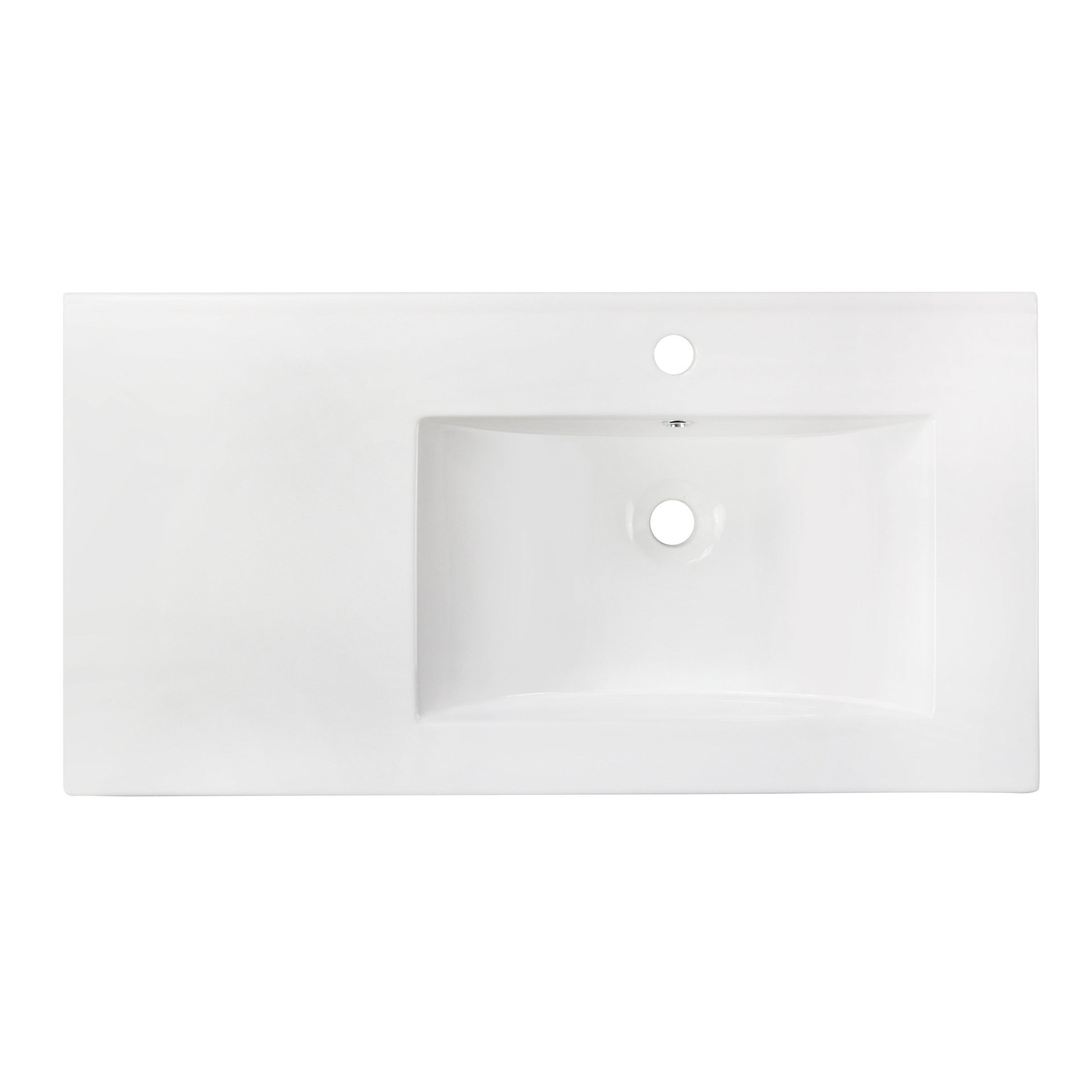 American Imaginations AI-1313 36" White Rectangular Drop In Transitional Ceramic Top