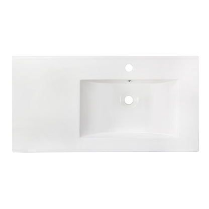 American Imaginations AI-1313 36" White Rectangular Drop In Transitional Ceramic Top