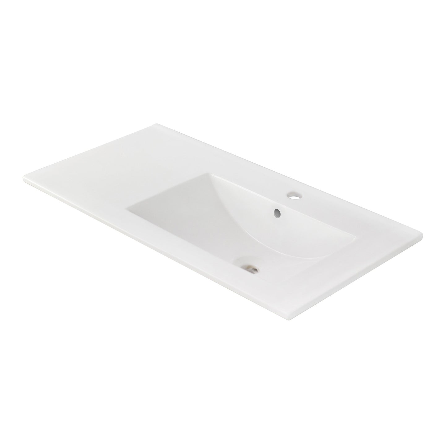 American Imaginations AI-1313 36" White Rectangular Drop In Transitional Ceramic Top