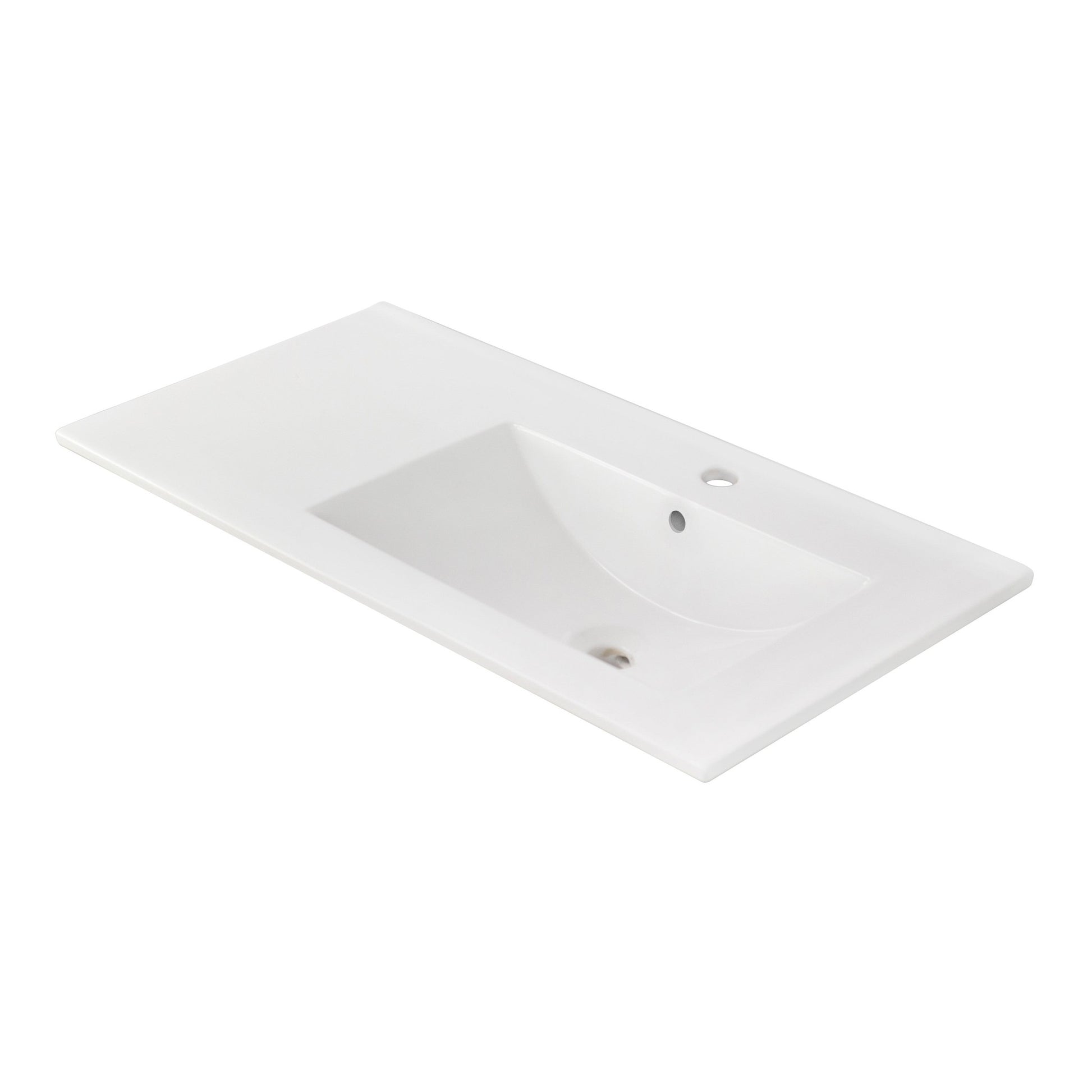 American Imaginations AI-1313 36" White Rectangular Drop In Transitional Ceramic Top