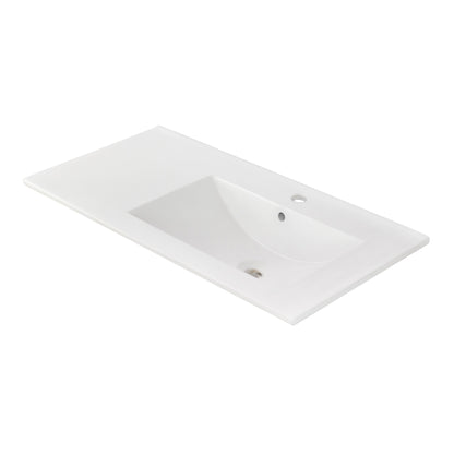 American Imaginations AI-1313 36" White Rectangular Drop In Transitional Ceramic Top