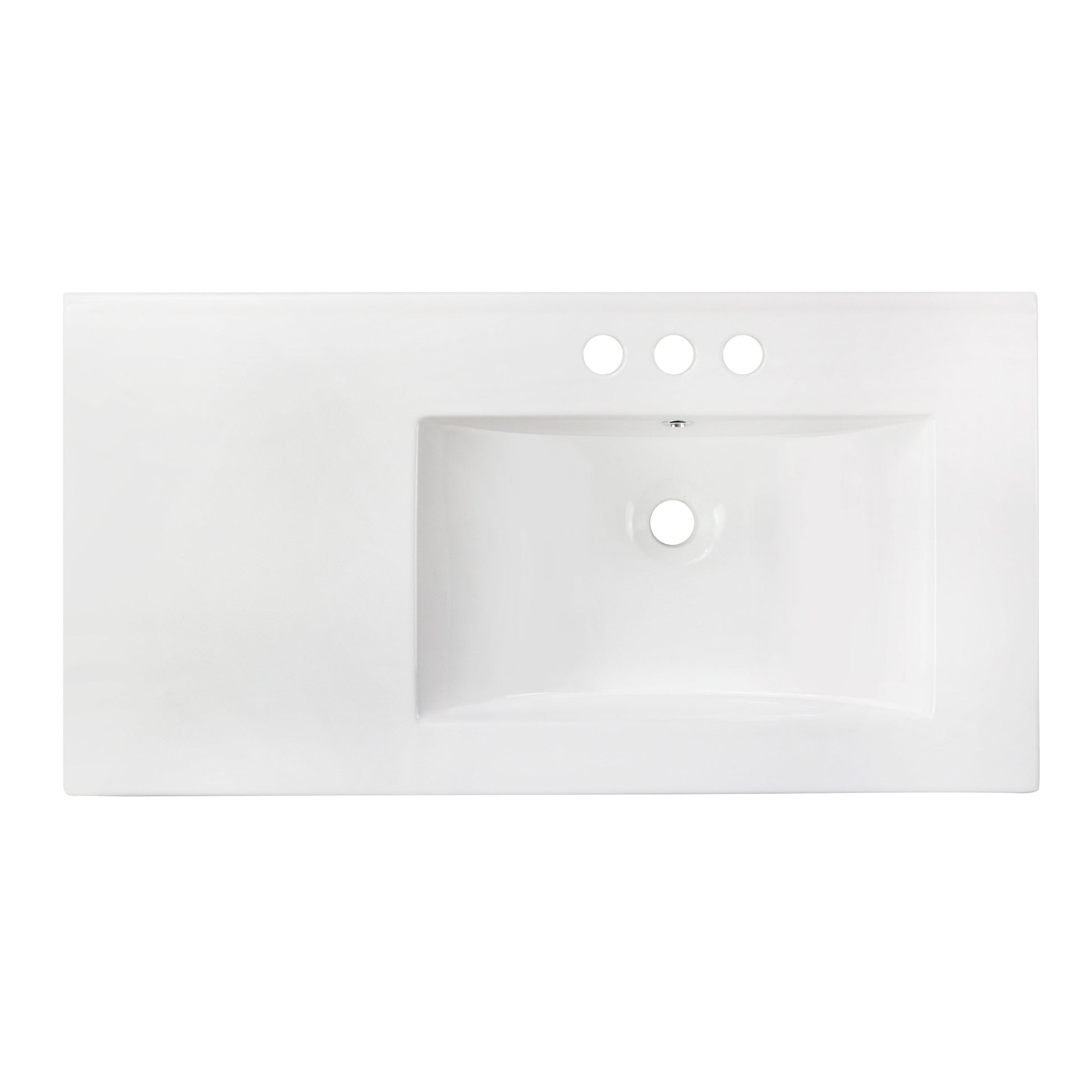 American Imaginations AI-1314 36" White Rectangular Drop In Transitional Ceramic Top
