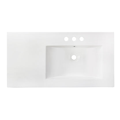 American Imaginations AI-1314 36" White Rectangular Drop In Transitional Ceramic Top