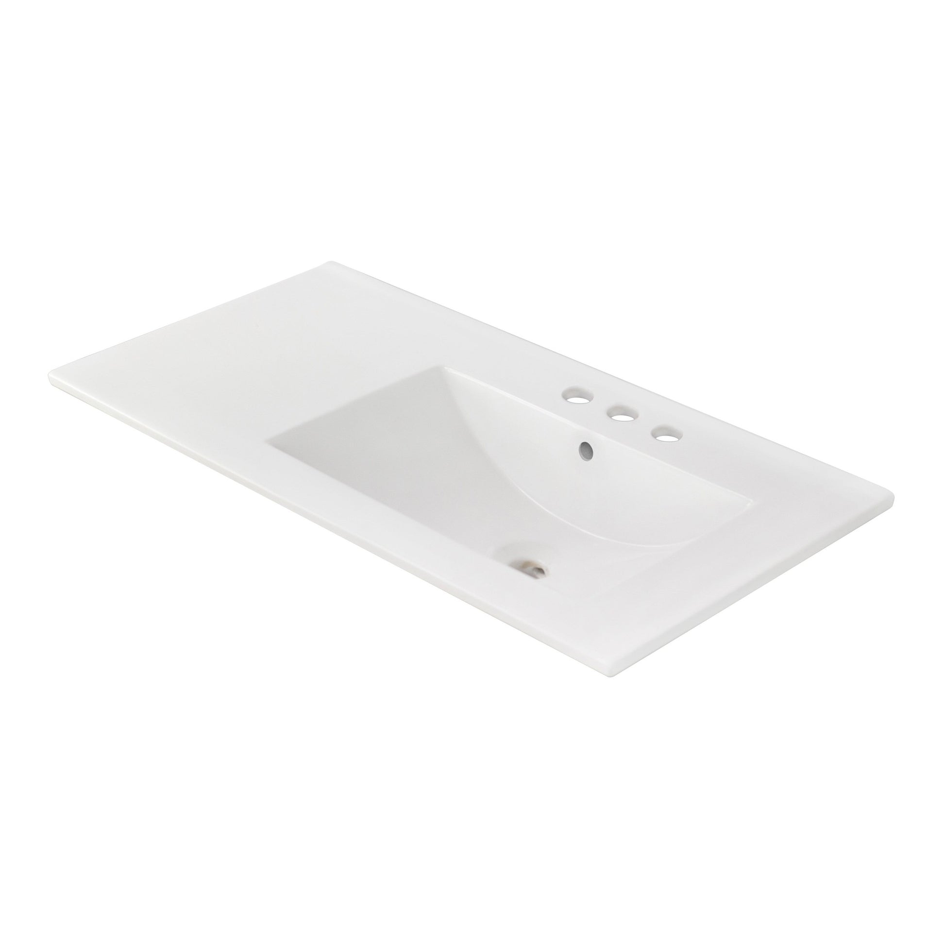 American Imaginations AI-1314 36" White Rectangular Drop In Transitional Ceramic Top