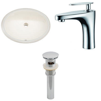 American Imaginations AI-13145 20" Biscuit Oval Ceramic Undermount Bathroom Sink Set