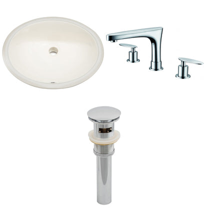American Imaginations AI-13147 20" Biscuit Oval Ceramic Undermount Bathroom Sink Set