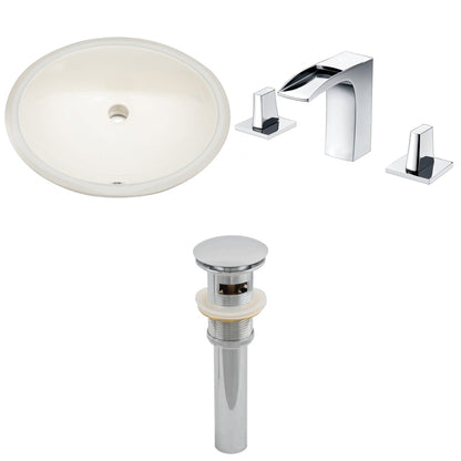 American Imaginations AI-13155 20" Biscuit Oval Ceramic Undermount Bathroom Sink Set