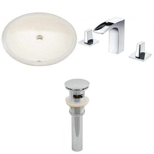 American Imaginations AI-13155 20" Biscuit Oval Ceramic Undermount Bathroom Sink Set