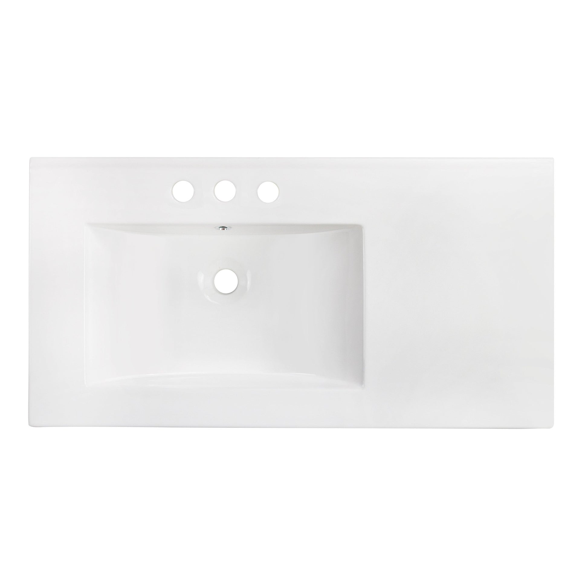 American Imaginations AI-1317 36" White Rectangular Drop In Transitional Ceramic Top