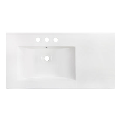 American Imaginations AI-1317 36" White Rectangular Drop In Transitional Ceramic Top
