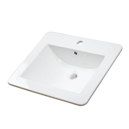 American Imaginations AI-1319 21" White Rectangular Drop In Transitional Ceramic Top